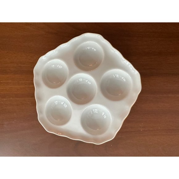 Luzifer Bauscher Weiden Escargot Serving Dish Set of 6 White Porcelain German Vt - Picture 3 of 13